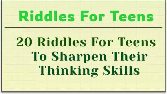 daily riddles : 20 riddles for teens