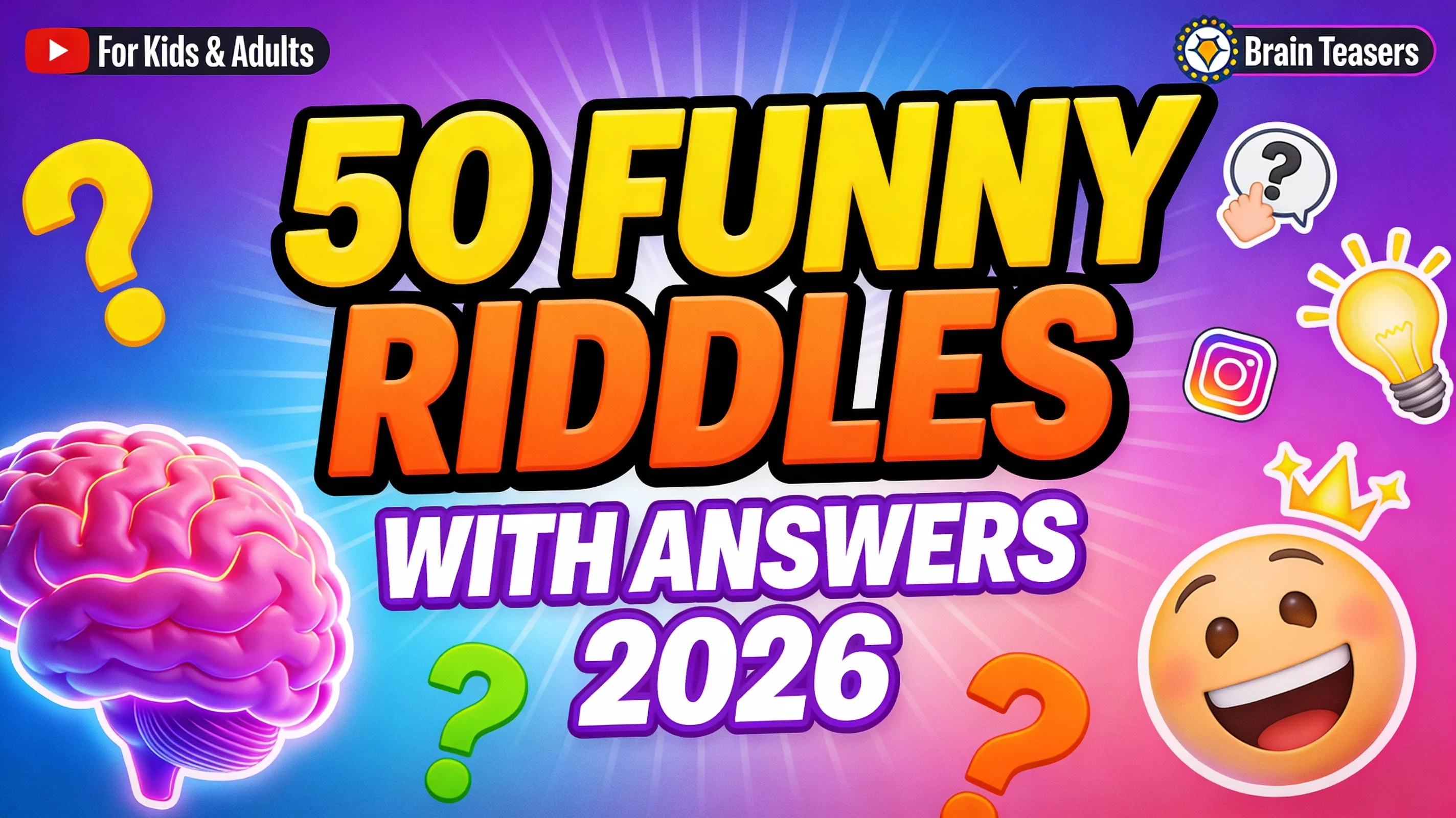 daily riddles : 50 funny riddles with answers 2026 brain boosting puzzles for kids Adults
