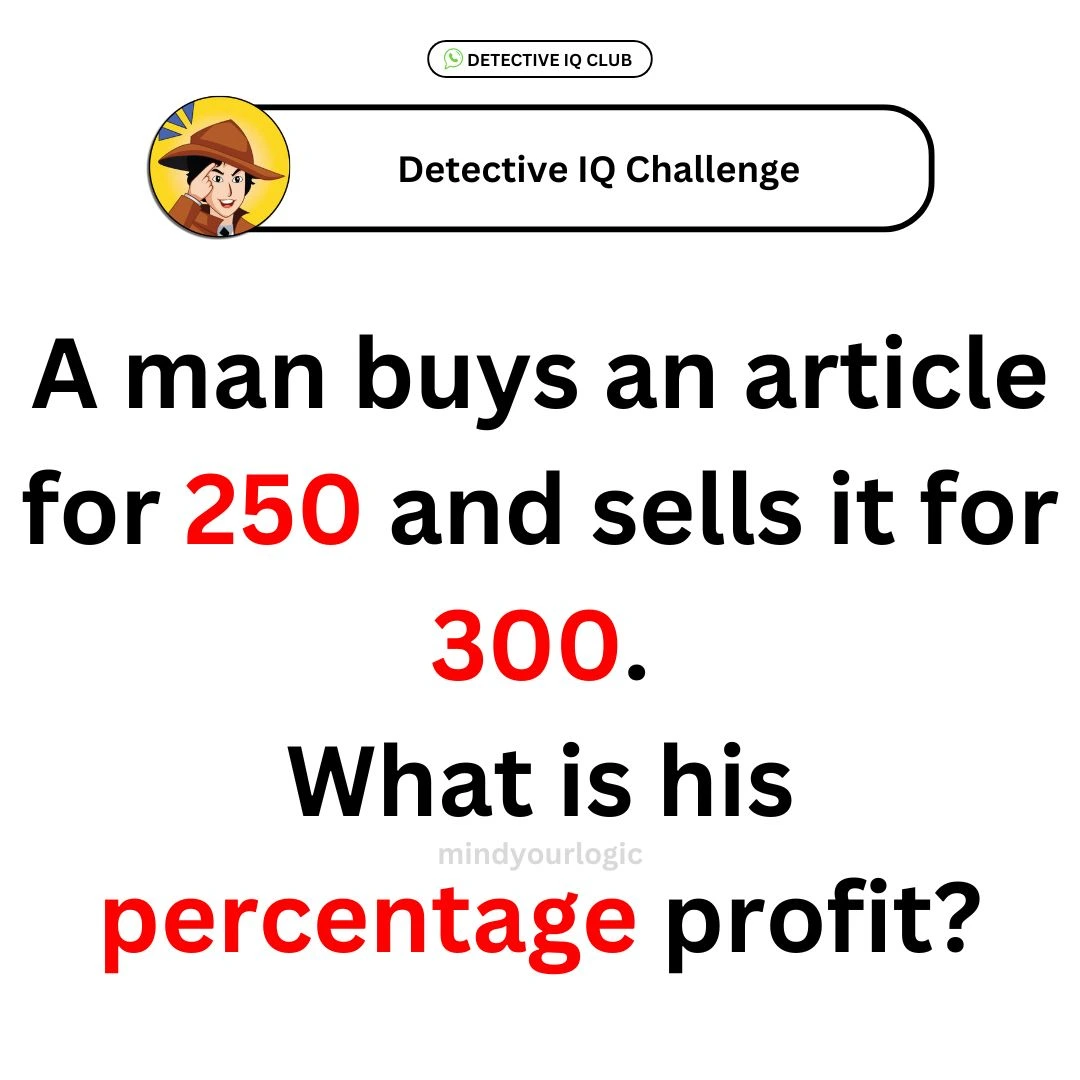 a man buys article for 250 and sells it 300