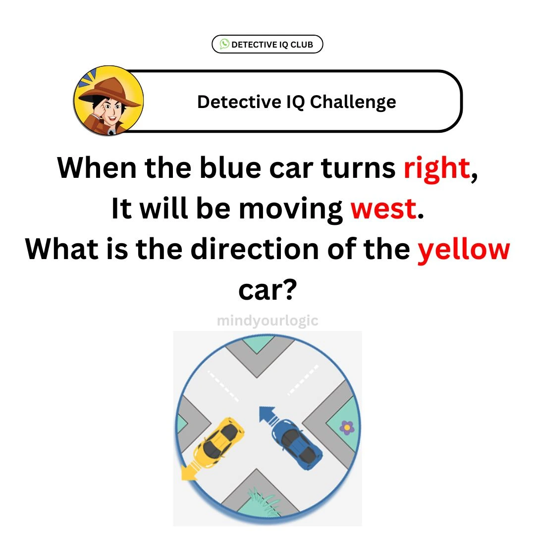 blue car turns right riddle