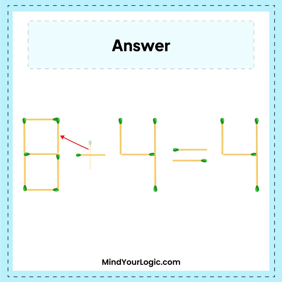can you move 1 matchstick to fix the equation answer