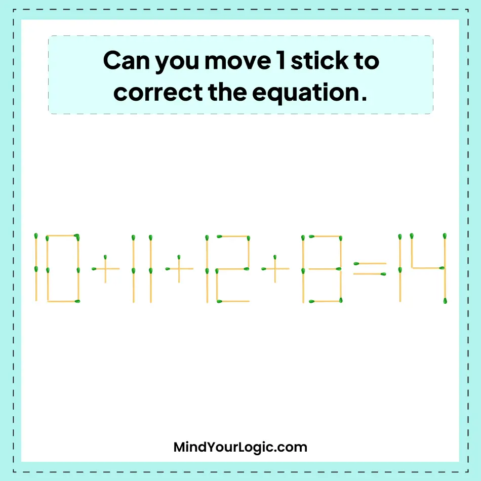 can you move 1 stick to correct the eqution