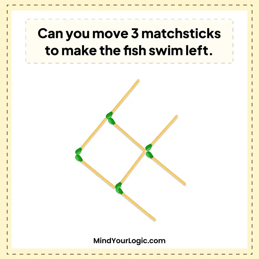 can you move 3 matchsticks to make the fish swim left