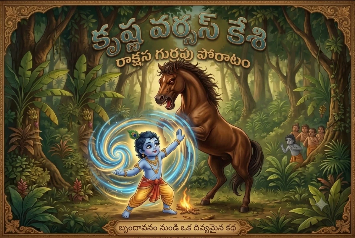 లిటిల్ కృష్ణ మరియు రాక్షస గుర్రం కేశి