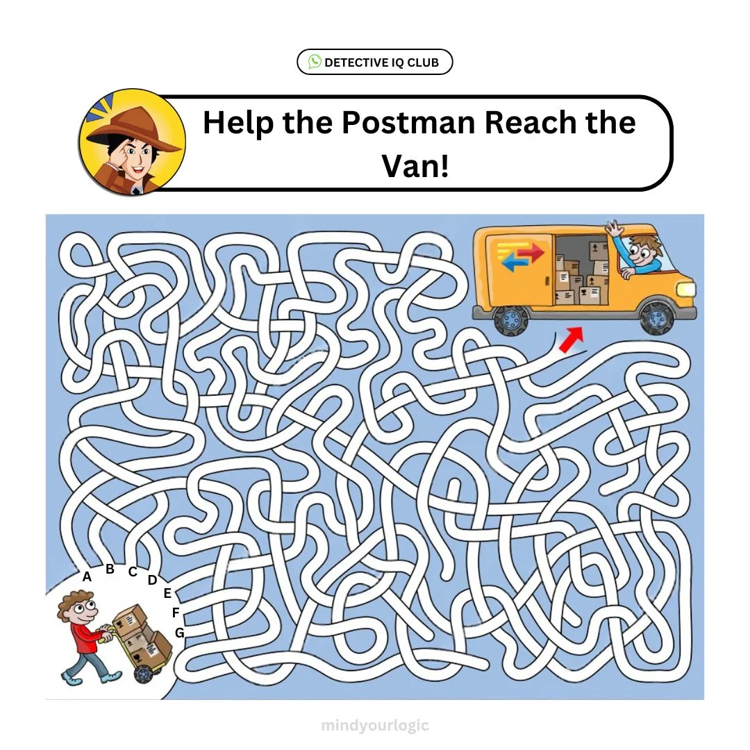 help the postman reach the van