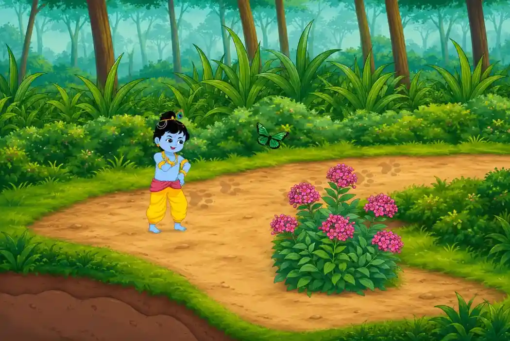 krishna and butterfly