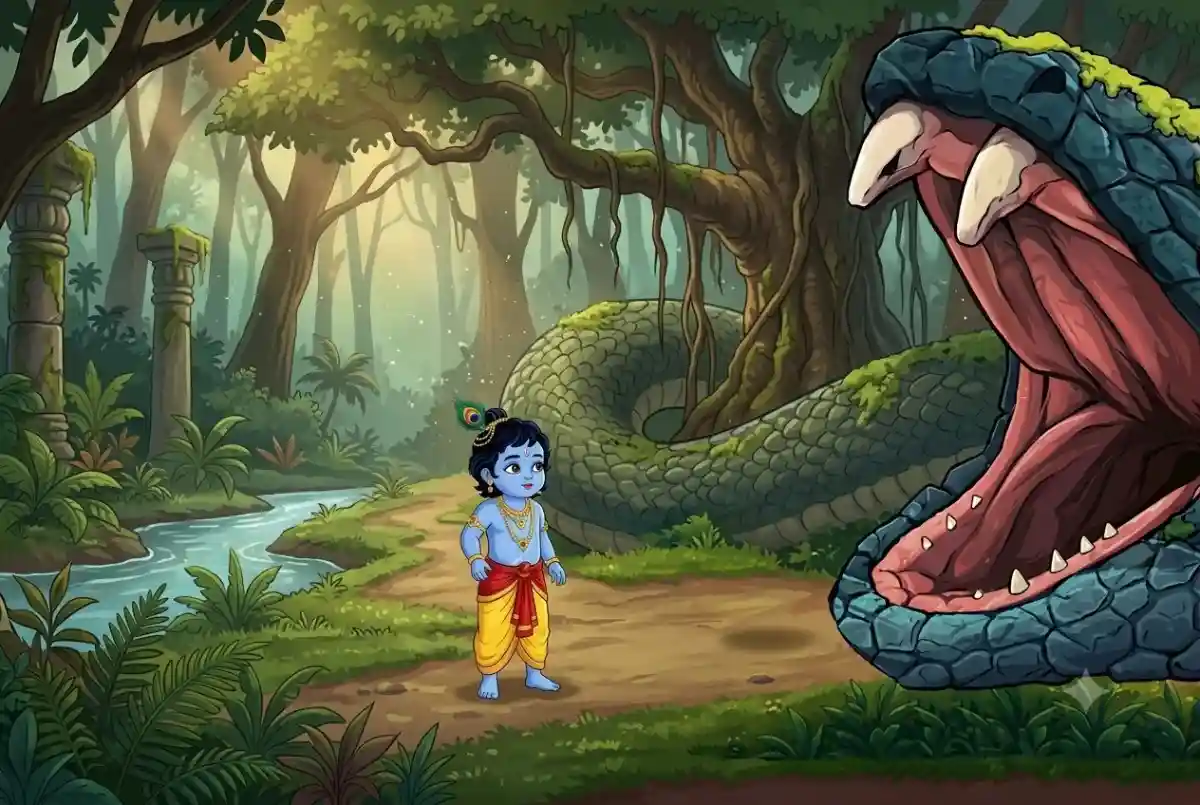 krishna and agasur