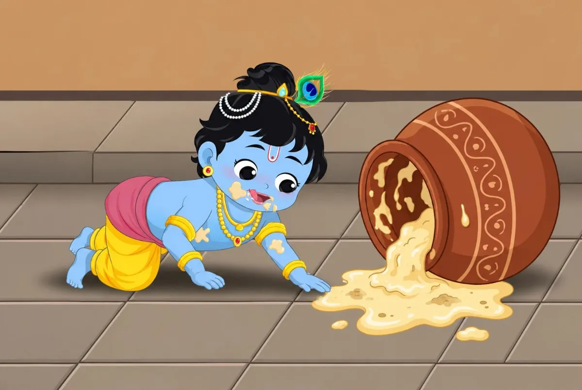 krishna eating makhan