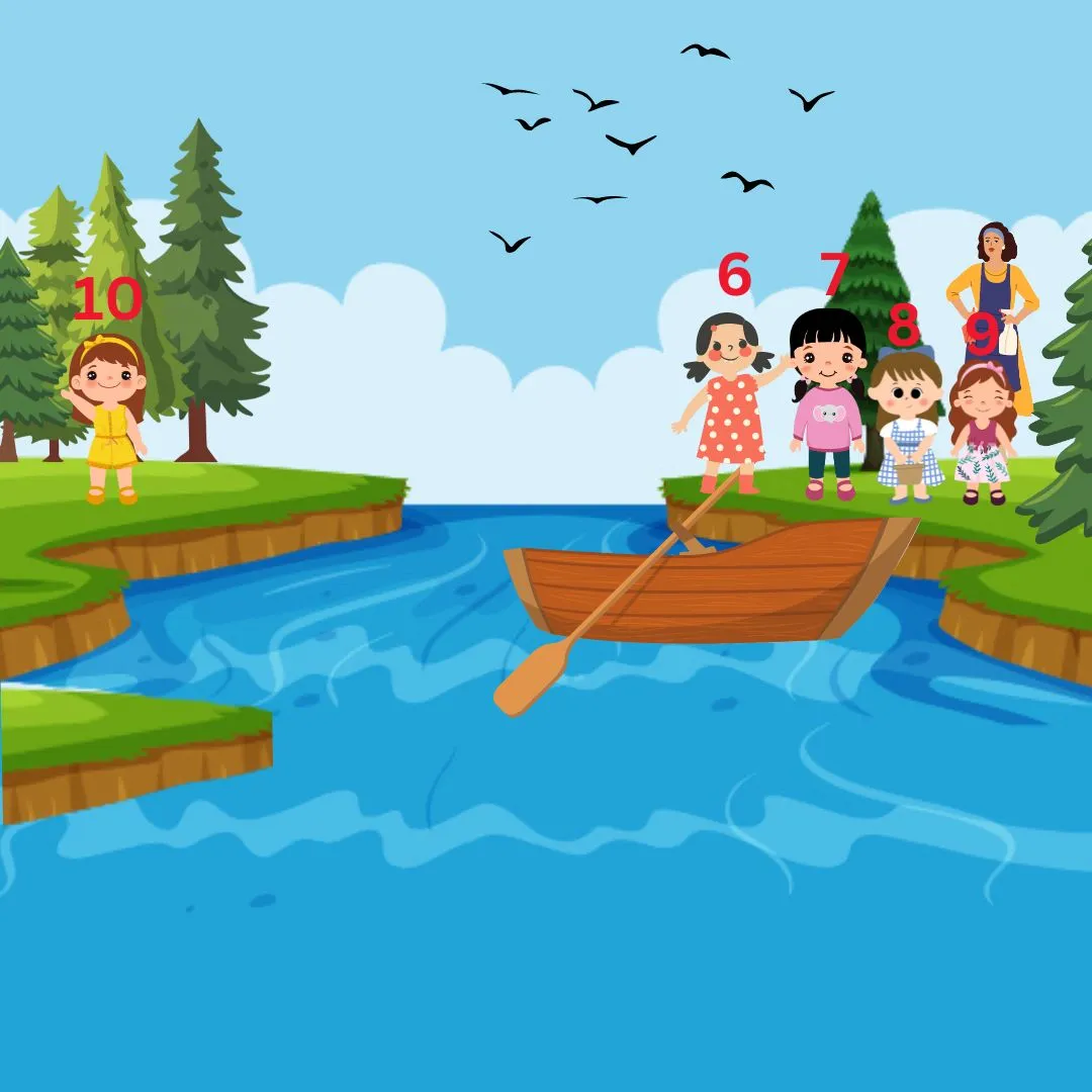 mother and five daughter river crossing puzzle image 1