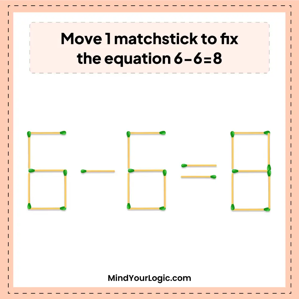 move-one-matchstick-to-fix-the-equation-6-6=8-matchstick-puzzle-with-answer-img-1