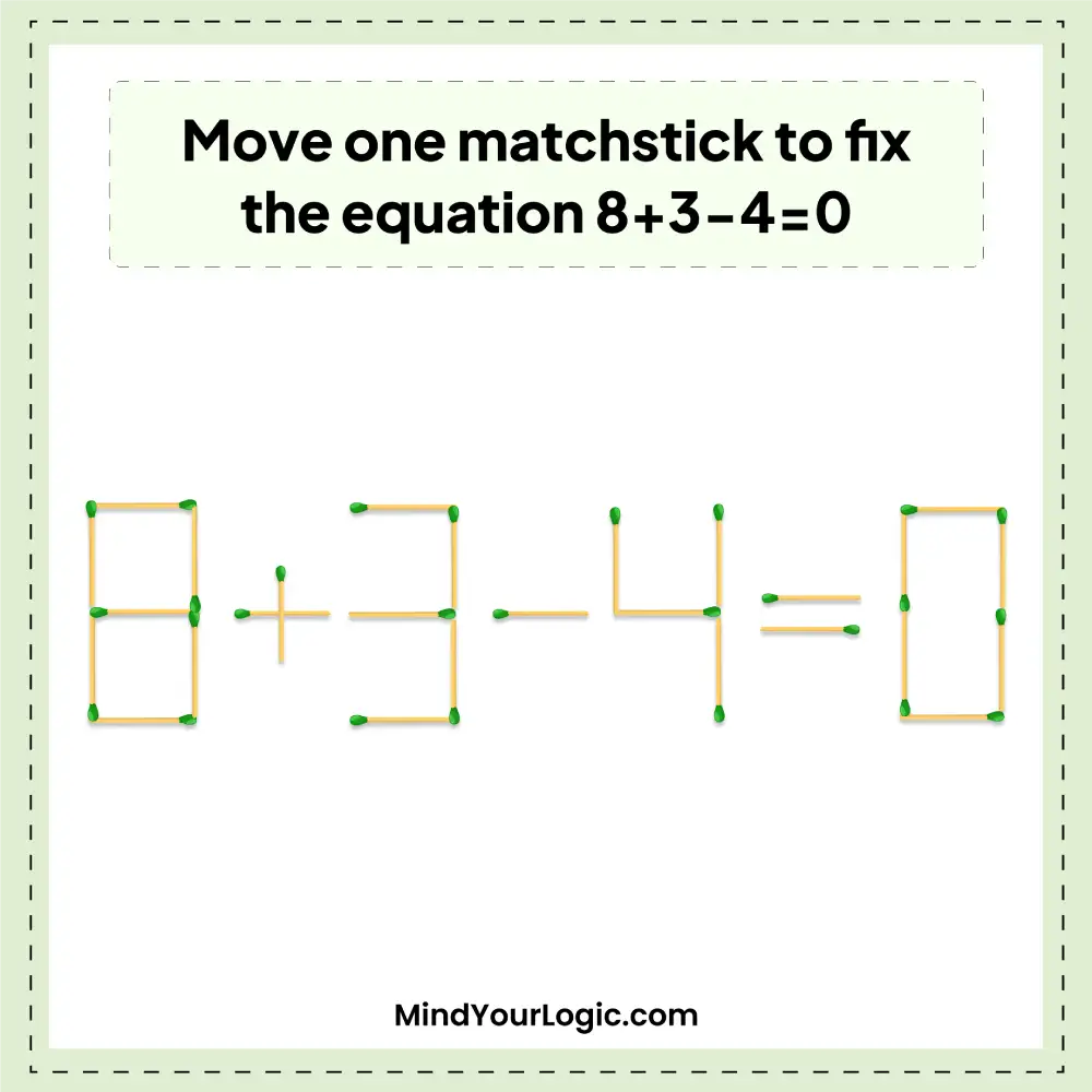 move-one-matchstick-to-fix-the-equation-8+3-4=0-matchstick-puzzle-answer-img-1
