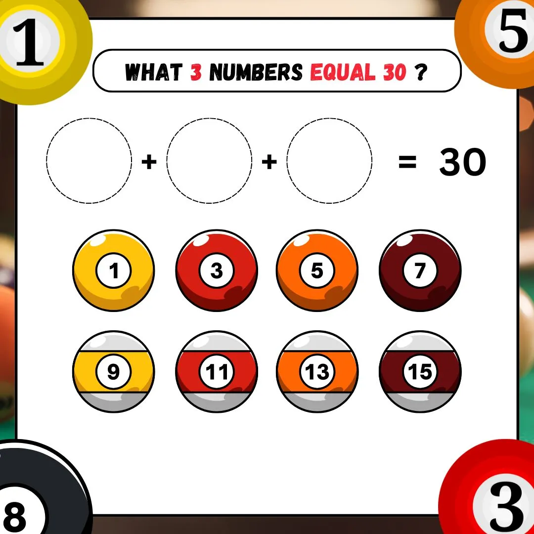 what 3 number equal 30