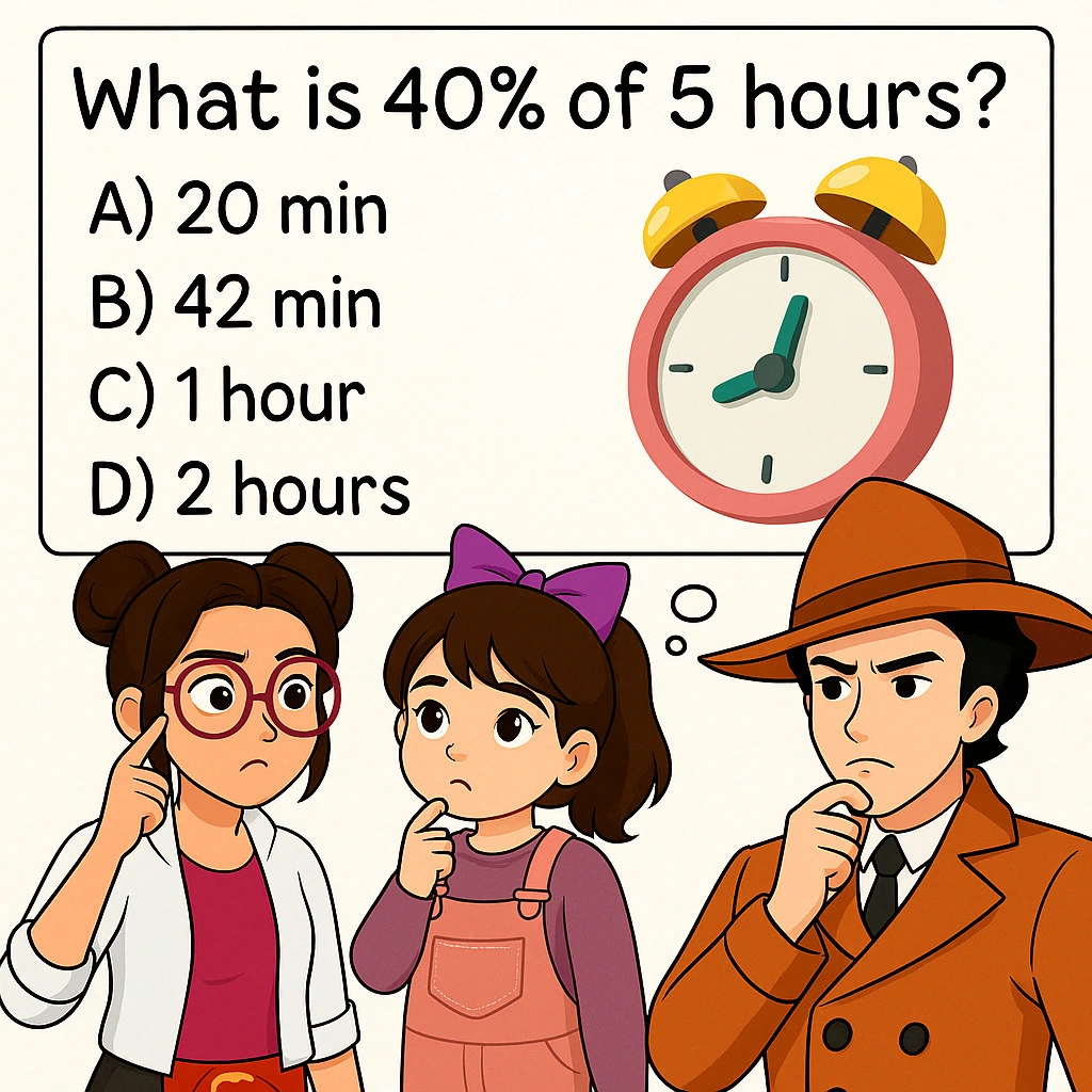 what is 40 percent of 5 hours