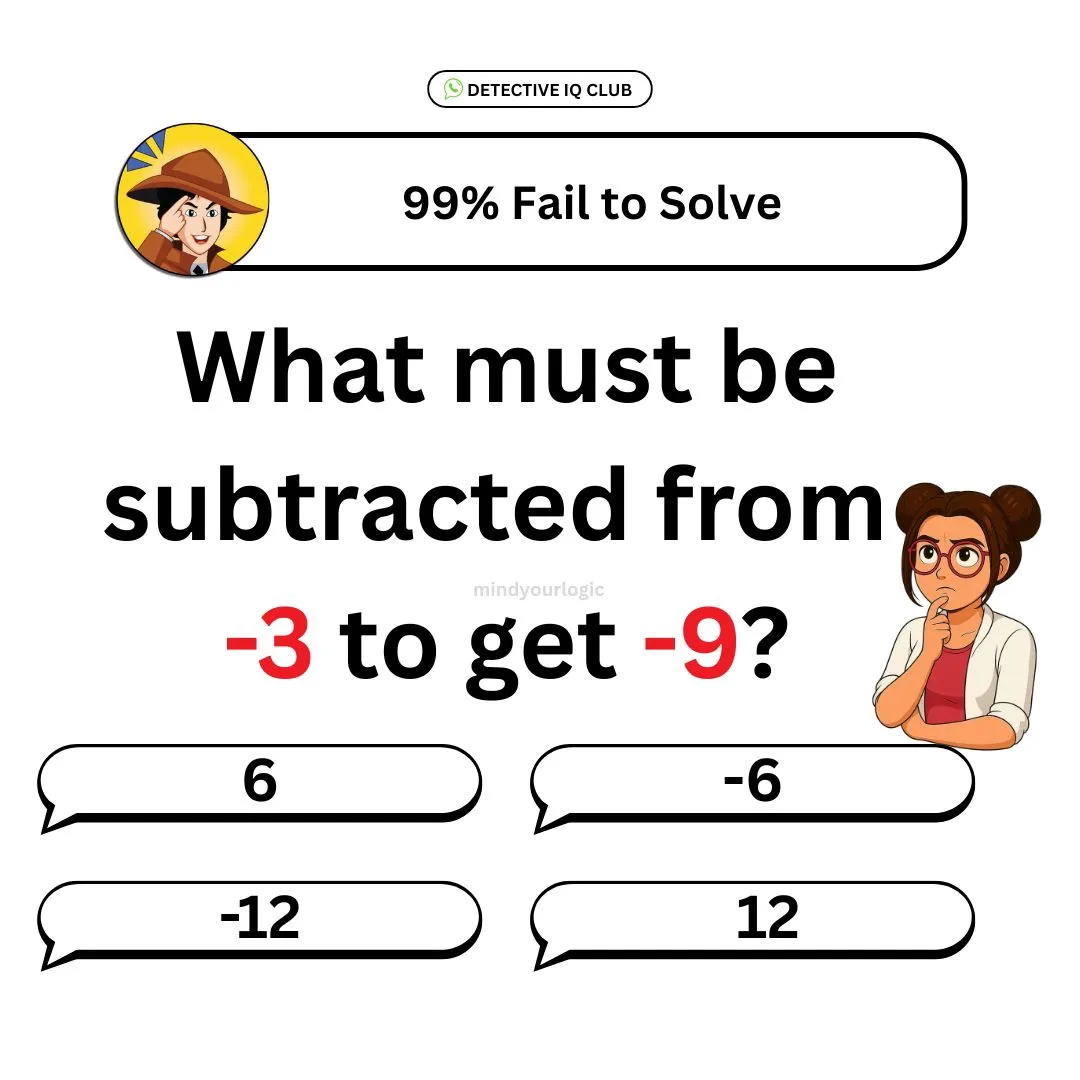what must be substracted from3 to 9