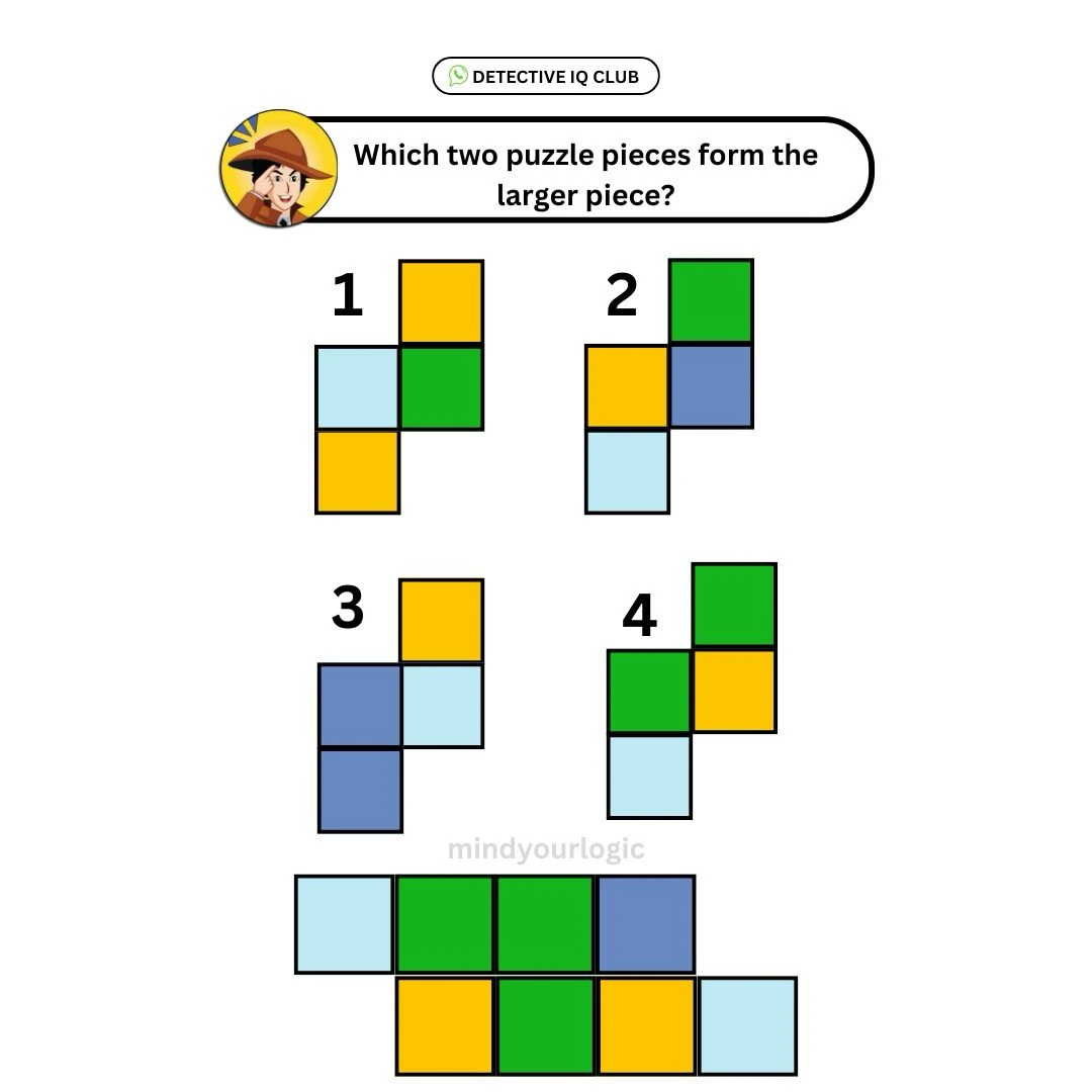 which two puzzle pieces form the larger piece