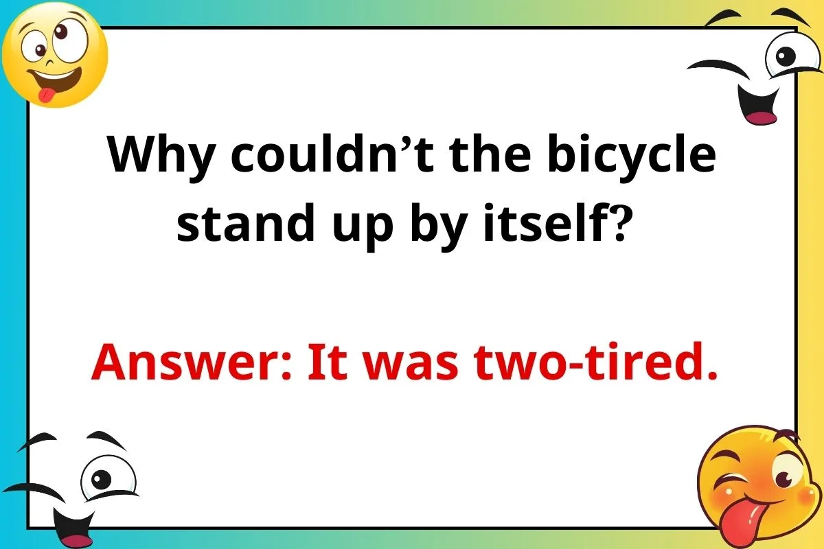 why couldnt the bicycle stand up by itself