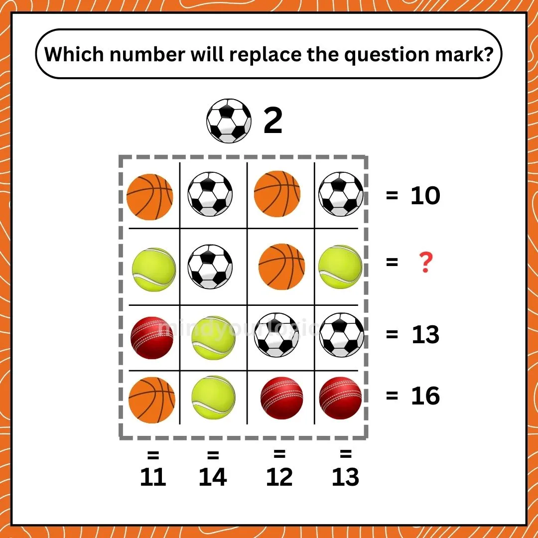 math puzzle questions football equation