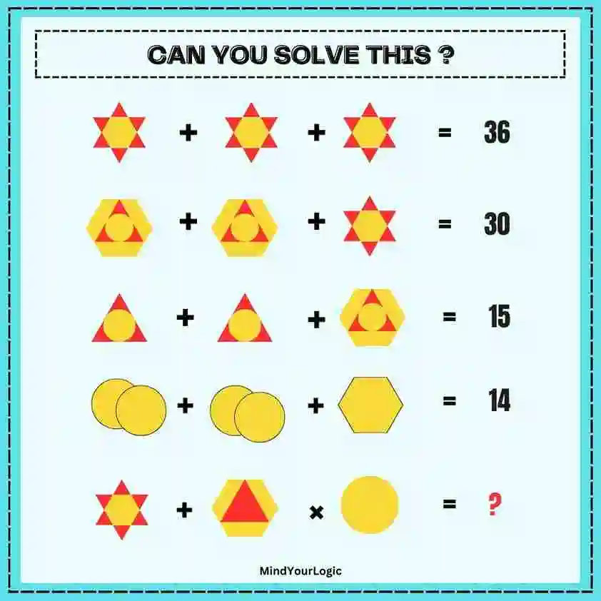 star hexagon triangle and circle puzzle viral whatsapp math puzzle equation