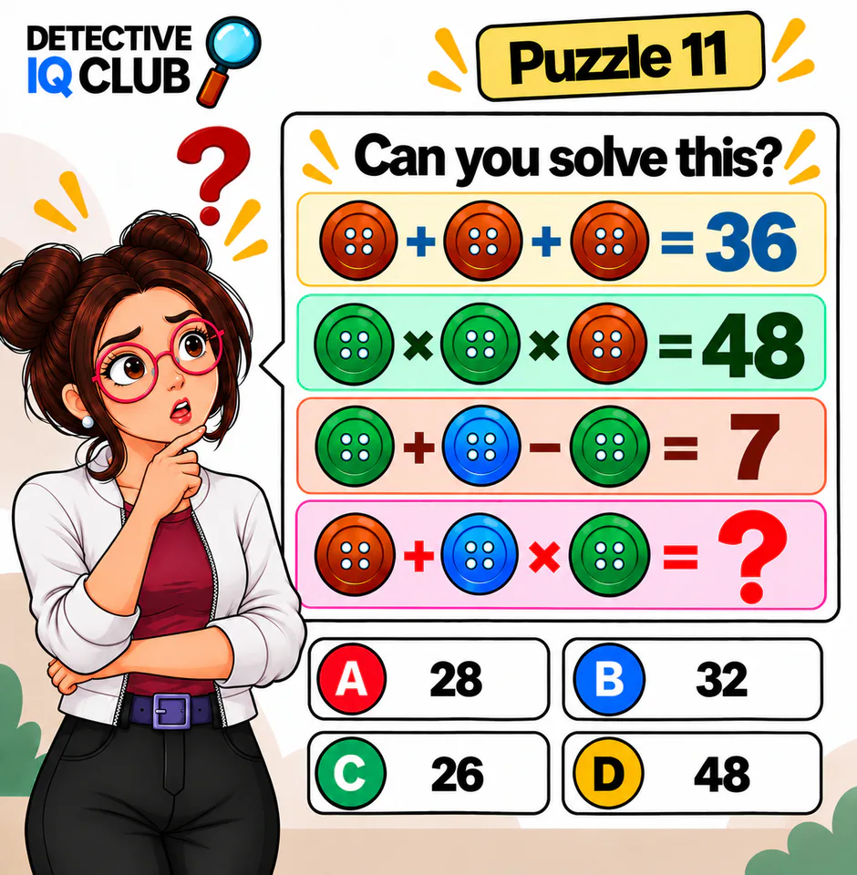 Can you solve this button math puzzle with four options
