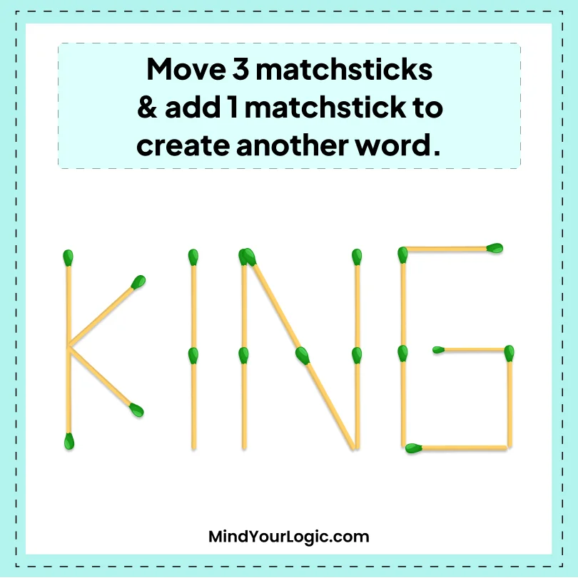 Matchstick Puzzles : Create another word Matchstick puzzle