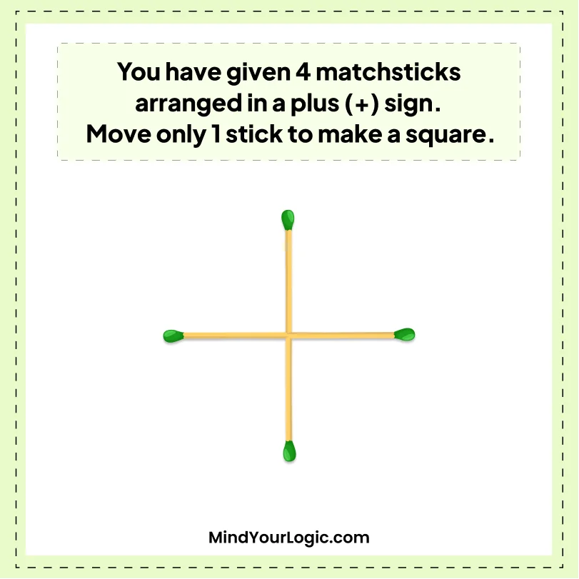 Matchstick Puzzles : Move 1 Matchstick to make Square