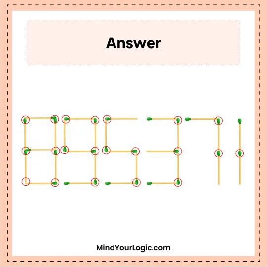 Matchstick Puzzles : Solved Answer Identify the next number in Sequence