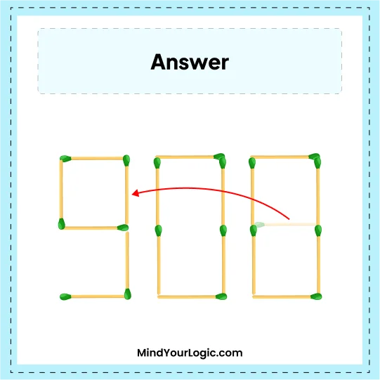 Matchstick Puzzles : Solved Answers Move 1 and make Highest Possible Number