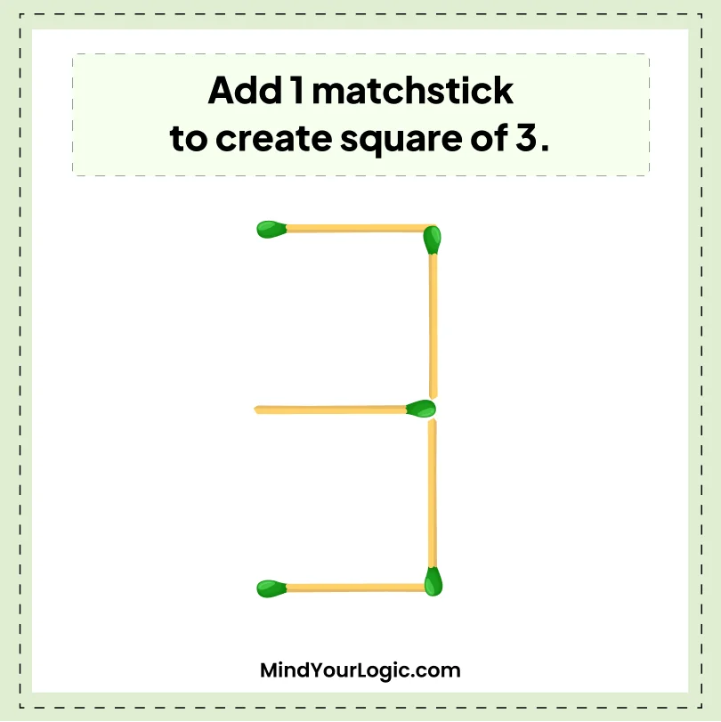 Matchstick Puzzles : Square of 3 Matchstick puzzle